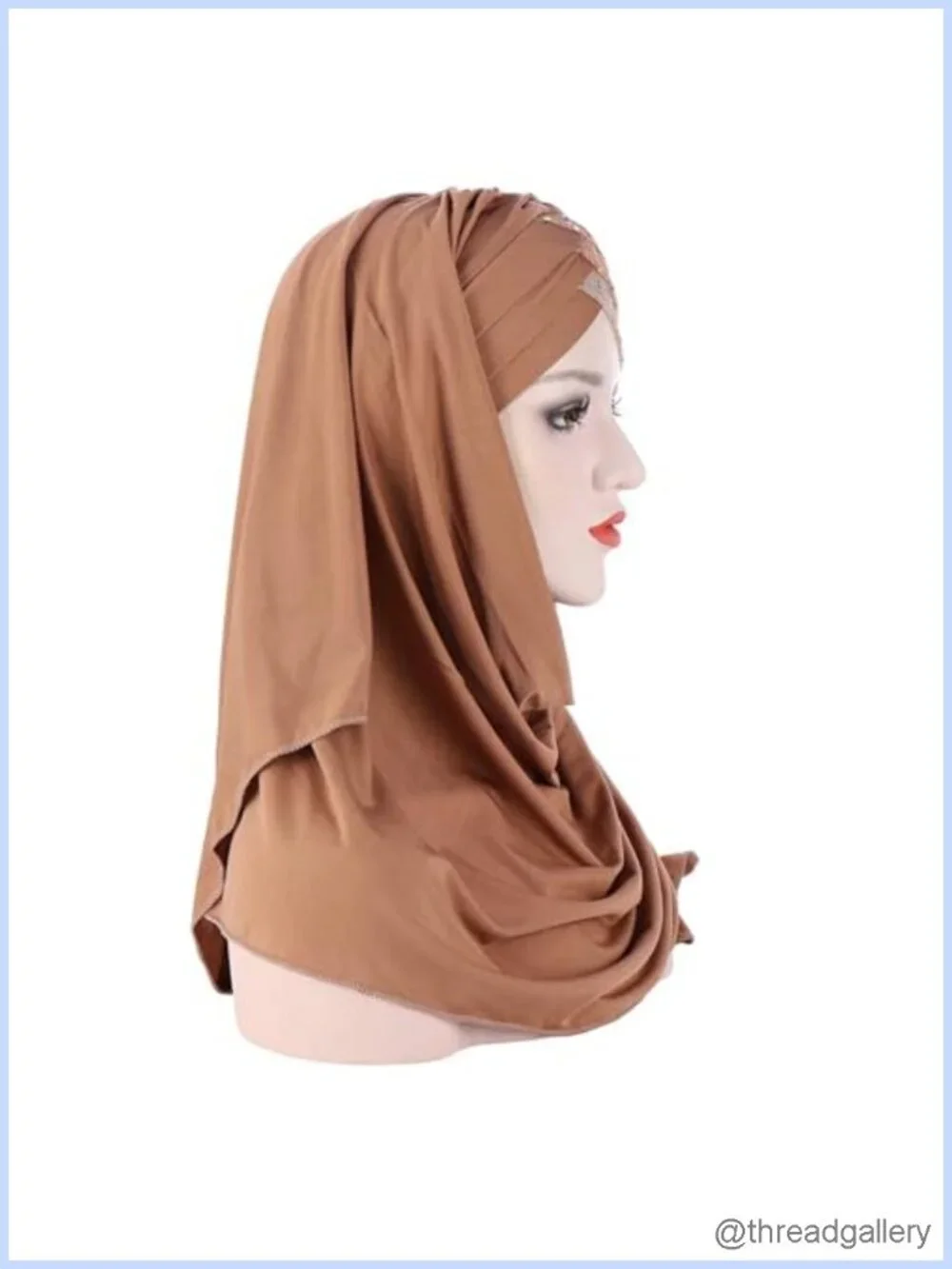 Sequin Hijab Muslim Head Wrap Stretch Elastic Scarf for Women Lightweight Jersey